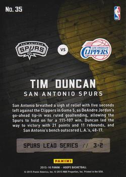 2015-16 Hoops - Road to the Finals #35 Tim Duncan Back
