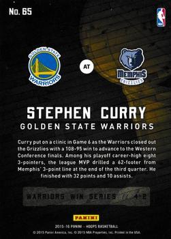 2015-16 Hoops - Road to the Finals #65 Stephen Curry Back