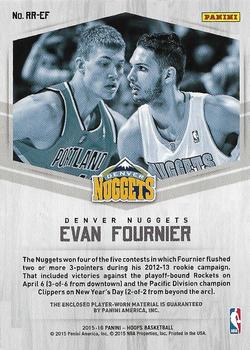 2015-16 Hoops - Rookie Remembrance #RR-EF Evan Fournier Back