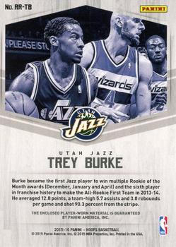 2015-16 Hoops - Rookie Remembrance #RR-TB Trey Burke Back