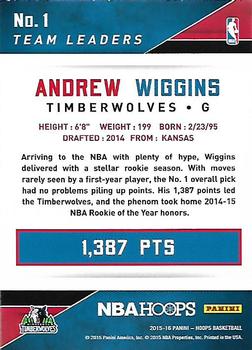 2015-16 Hoops - Team Leaders #1 Andrew Wiggins Back