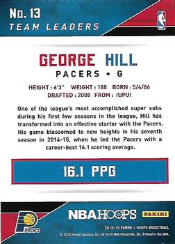 2015-16 Hoops - Team Leaders #13 George Hill Back