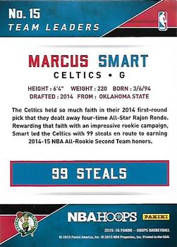 2015-16 Hoops - Team Leaders #15 Marcus Smart Back