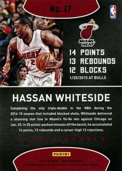 2015-16 Hoops - Triple-Double #17 Hassan Whiteside Back