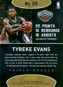 2015-16 Hoops - Triple-Double #20 Tyreke Evans Back