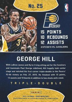 2015-16 Hoops - Triple-Double #25 George Hill Back