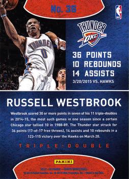 2015-16 Hoops - Triple-Double #36 Russell Westbrook Back