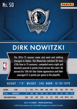 2015-16 Panini Prizm #50 Dirk Nowitzki Back