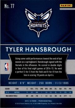 Tyler Hansbrough #94 Contenders Draft Picks Basketball 2015 Panini Trading  Card