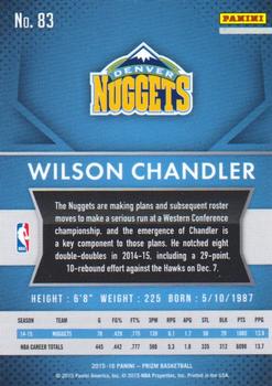 2015-16 Panini Prizm #83 Wilson Chandler Back