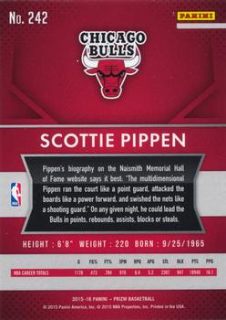 2015-16 Panini Prizm #242 Scottie Pippen Back