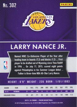 2015-16 Panini Prizm #302 Larry Nance Jr. Back