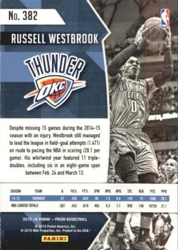 2015-16 Panini Prizm #382 Russell Westbrook Back