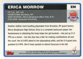 2007 Topps McDonald's All-American Game #EM Erica Morrow Back