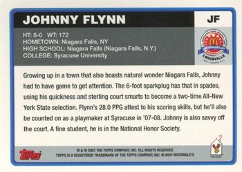 2007 Topps McDonald's All-American Game #JF Jonny Flynn Back