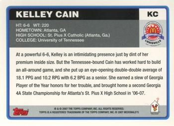2007 Topps McDonald's All-American Game #KC Kelley Cain Back