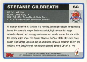 2007 Topps McDonald's All-American Game #SG Stefanie Gilbreath Back