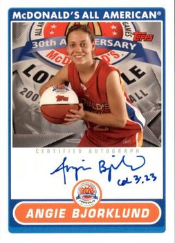 2007 Topps McDonald's All-American Game - Game Day Autographs Aftermarket #AB Angie Bjorklund Front