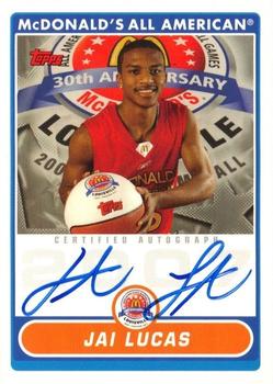 2007 Topps McDonald's All-American Game - Game Day Autographs Aftermarket #JL Jai Lucas Front