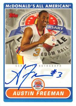 2007 Topps McDonald's All-American Game - Game Day Autographs Aftermarket #AF Austin Freeman Front