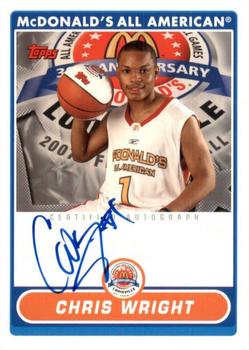 2007 Topps McDonald's All-American Game - Game Day Autographs Aftermarket #CW Chris Wright Front