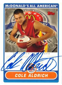 2007 Topps McDonald's All-American Game - Game Day Autographs Aftermarket #CA Cole Aldrich Front