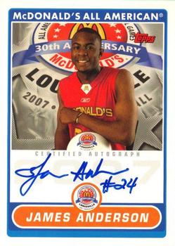 2007 Topps McDonald's All-American Game - Game Day Autographs Aftermarket #JA James Anderson Front