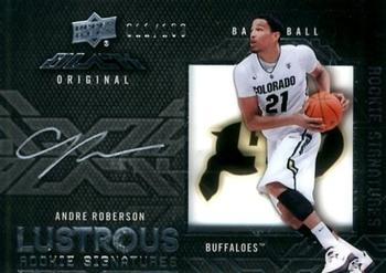 2013-14 Upper Deck Black - Lustrous Rookie Signatures Silver #51 Andre Roberson Front
