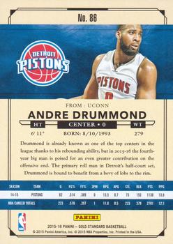 2015-16 Panini Gold Standard #86 Andre Drummond Back
