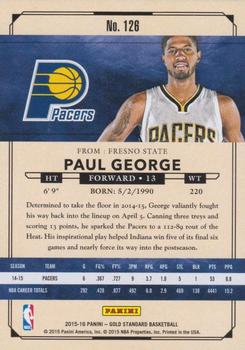 2015-16 Panini Gold Standard #126 Paul George Back