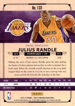 2015-16 Panini Gold Standard #133 Julius Randle Back