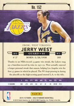 2015-16 Panini Gold Standard #152 Jerry West Back