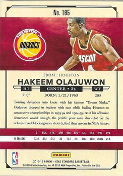 2015-16 Panini Gold Standard #165 Hakeem Olajuwon Back