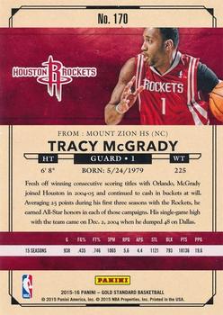 2015-16 Panini Gold Standard #170 Tracy McGrady Back