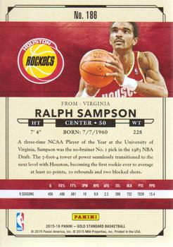 2015-16 Panini Gold Standard #186 Ralph Sampson Back
