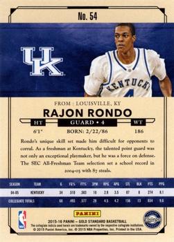 2015-16 Panini Gold Standard #54 Rajon Rondo Back