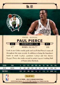 2015-16 Panini Gold Standard #61 Paul Pierce Back
