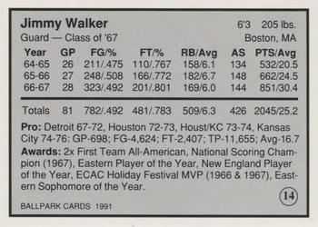 1991 Providence Friars All Time Greats #14 Jimmy Walker Back