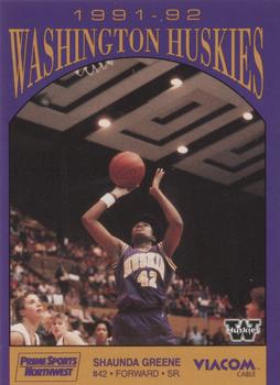 1991-92 Washington Huskies #NNO Shaunda Greene Front