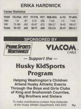 1991-92 Washington Huskies #NNO Erika Hardwick Back