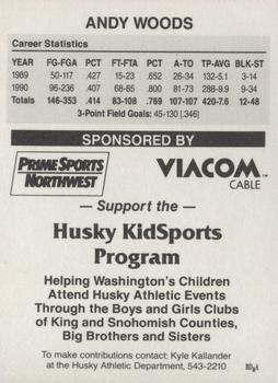 1991-92 Washington Huskies #NNO Andy Woods Back