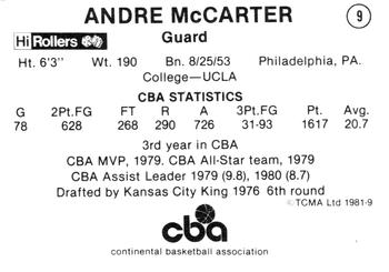 1980-81 TCMA CBA #9 Andre McCarter Back