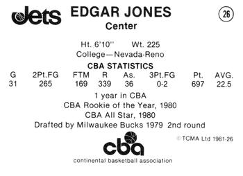 1980-81 TCMA CBA #26 Edgar Jones Back