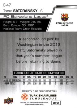 2015-16 Upper Deck Euroleague #E-47 Tomas Satoransky Back