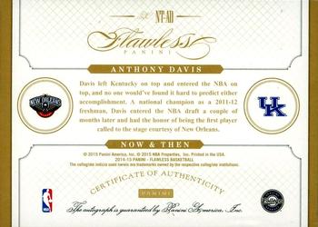2014-15 Panini Flawless - Now and Then Signatures Gold #NT-AD Anthony Davis Back