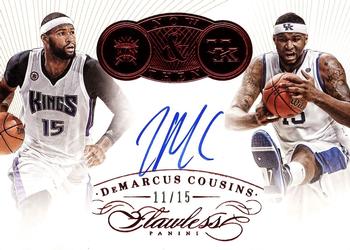 2014-15 Panini Flawless - Now and Then Signatures Ruby #NT-DC DeMarcus Cousins Front