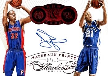 2014-15 Panini Flawless - Now and Then Signatures Ruby #NT-TP Tayshaun Prince Front