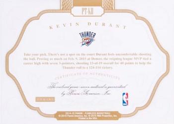 2014-15 Panini Flawless - Patches #PT-KD Kevin Durant Back