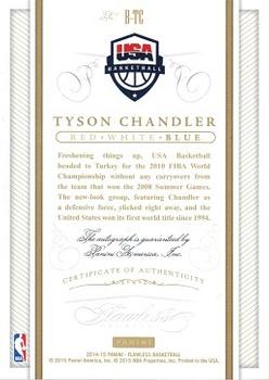 2014-15 Panini Flawless - Team USA Autographs Blue #B-TC Tyson Chandler Back
