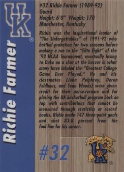 1999 AMA Kentucky Wildcats Legends #NNO Richie Farmer Back